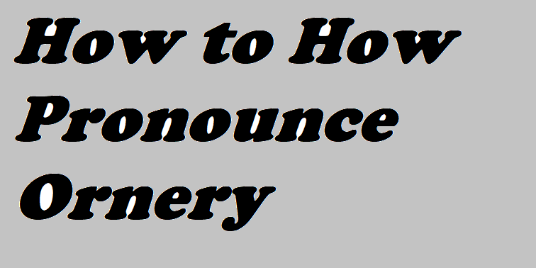 How to Pronounce Ornery The Ultimate Guide for Confident Communication